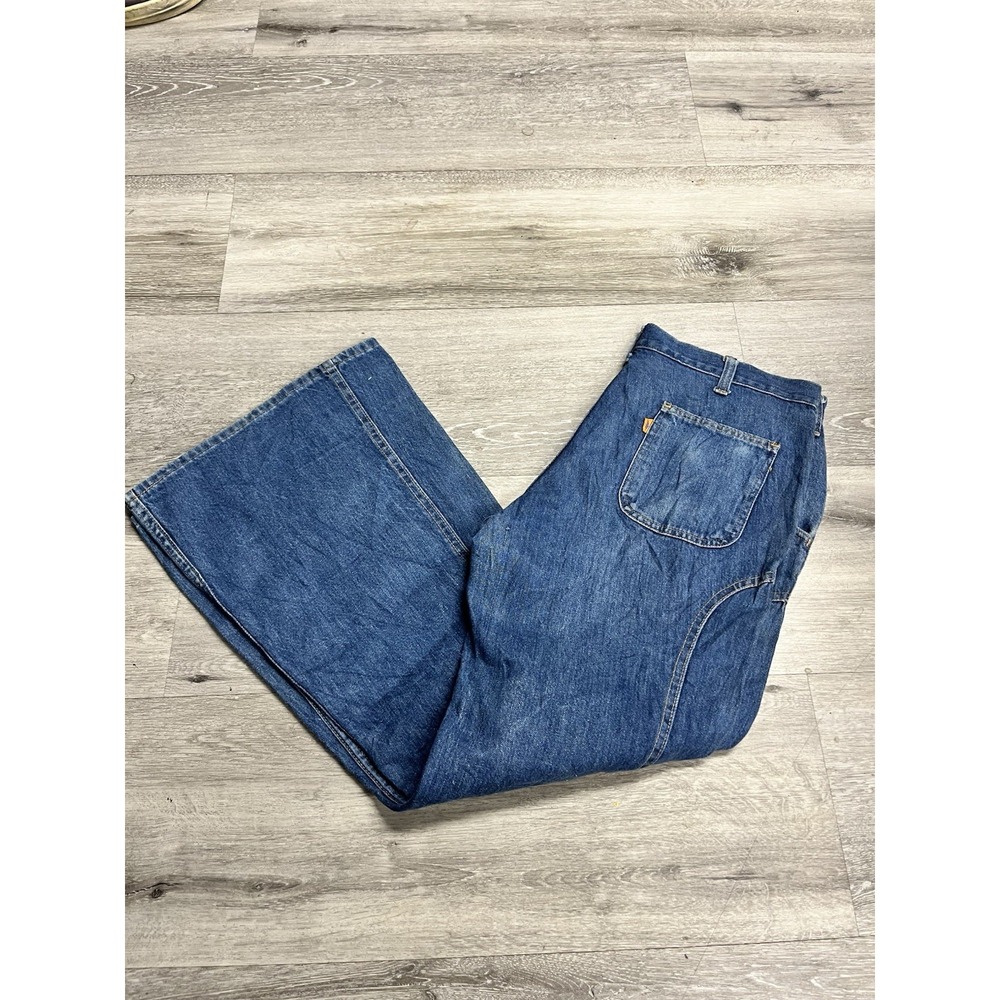 Vintage 1970s Levi's Big Bell High Rise Medium Wash Denim Jeans Size 30